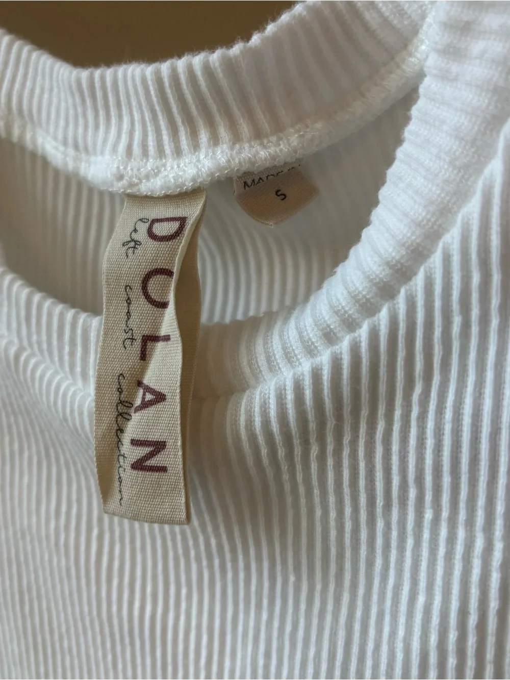 Anthropologie Dolan Puff Sleeve Ribbed Top White Organza NWOT Small